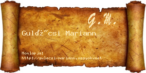Gulácsi Mariann névjegykártya