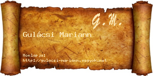 Gulácsi Mariann névjegykártya