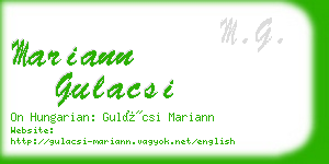 mariann gulacsi business card